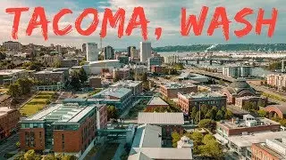 Flying Drone in Downtown Tacoma, Washington