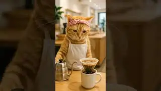 Cat Barista&rsquo;s Pour-Over Coffee Skills Will Melt Your Heart! ☕🐾#cutecat  #coffeelovers  #catcafe