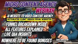 Micro Content Agency Review WEBINAR REPLAY + Q&A + OTO + Demo ✅ Micro Content Agency Bundle ✅