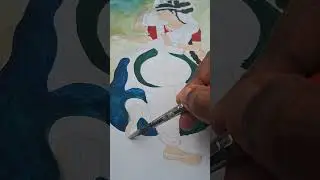 Saraswati maa 🙏drawing #watercolour painting #maa saraswati qunie style drawing #short#