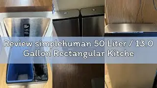 Review simplehuman 50 Liter / 13.0 Gallon Rectangular Kitchen Step Trash Can, Brushed Stainless Stee
