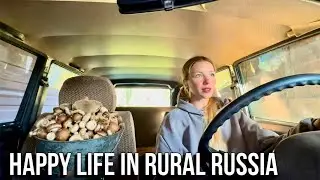 A Cozy Day in a Siberian Village 🇷🇺 | Mushrooms, Our Lada & Farm Life