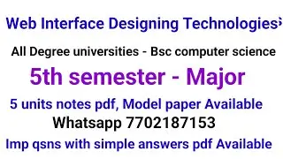 Web interface design degree 5th sem Important questions with answers pdf 2025 #bsccomputerscience 