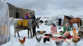 Exploring Mountain Lifestyle in the North on a Snowy Day in the Cold Winter Far from Civilization 🏔️