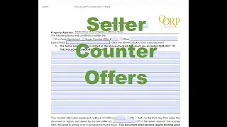 How to fill out a seller counter offer and multiple counter offer tutorial