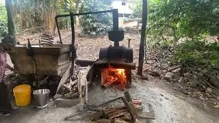 Old style cane alcohol distillery at sugar cane farm