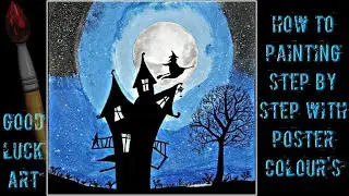 How To Painting Step By Step With Poster Colour's | Good Luck Art