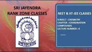 NEET & IIT-JEE | CHEMISTRY | COORDINATION COMPOUNDS | LECTURE 8