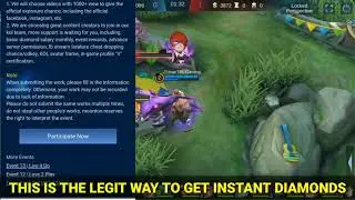 MOBILE LEGENDS FREE DIAMONDS IN LEGAL WAY TO EARN DIAMONDS #Mobilelegends #Mlbbcreatorcamp