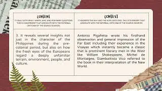 Content and Context Analysis of Antonio Pigafetta's Account on the First Voyage