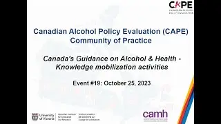 Canada&rsquo;s Guidance on Alcohol and Health: Knowledge mobilization activities