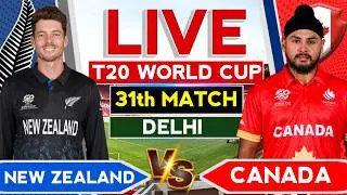 🔴Live: New Zealand vs Canada T20 WC 31th Match | T20 World Cup | Cricket Commentary | Nz vs Can Live