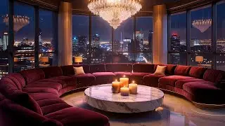 ASMR City Penthouse Ambience 🌃 Smooth Jazz + Rain on Windows | Sleep &bull; Study | Relaxing Night