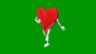 Walking heart beautiful green screen animation || Motion Graphic Videos ||