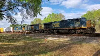 Q441-14 Passes Folkston Turnout With An SD40-2 Second Out 3/14/22