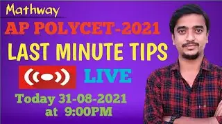 AP POLYCET 2021. LAST MINUTE TIPS  LIVE QUIZ