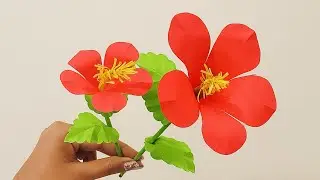 Easy Paper Hibiscus | Beautiful Flower from Craft Paper