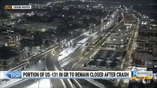 Semi-truck crash closes US-131 ramp 'indefinitely,' police say
