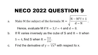 NECO 2023 Mathematics Theory Question 9