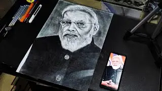 PM Narendra Modi || Potrait ...#artwork #commisionwork #rahulbehalarts