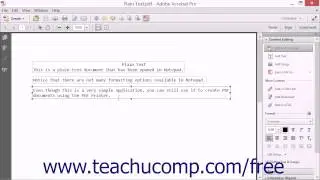 Editing Text - Adobe Acrobat XI Training Tutorial Course