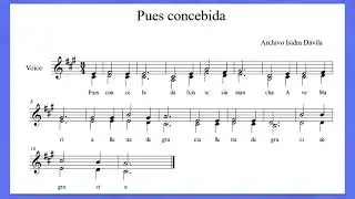 Pues concebida partitura a dos voces, Purísima Nicaragua.