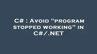 C# : Avoid 