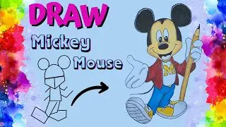 How to draw Mickey Mouse ? || Micky Mouse drawing || Basic Drawing Coloring || Color Mickey Mouse