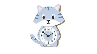 Cander Berlin MNU 9230 Katzenwanduhr Pendeluhr lautlos
