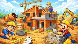 Little Builders at WorkFunny👷🏻 Construction Cartoon for Kids