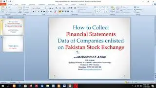 How to collect Financial Statements Data of Companies enlisted on Pakistan Stock Exchange.