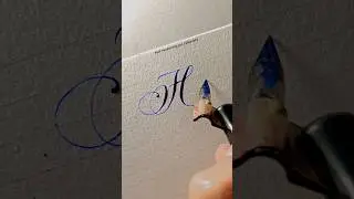 Letter H in elegant calligraphy #calligraphy #penmanship