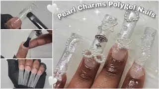 PEARL NAIL CHARMS | POLYGEL NAIL TUTORIAL | Y2K