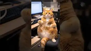 Bored Office Cat Dancing in a Desk Chair #OfficeCat#BoredAtWork#DancingCat#FunnyAnimals#ViralReels