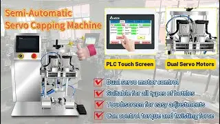 Nenosun Semi-Automatic Servo #cappingmachine  PLC Touch Screen Small Table  #screwcappingmachine