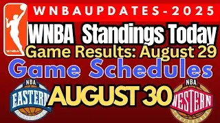 WNBA STANDINGS TODAY|August 29,2025 |WNBA SCHEDULES #wnbaupdates #wnba2025 #schedule #wnba #standing