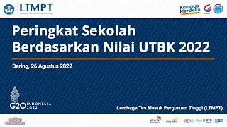 PERINGKAT SEKOLAH BERDASARKAN NILAI UTBK 2022