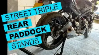 Lifting Street Triple onto rear paddock stand