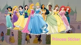 Disney Princess Royal Castle and Stickers Set with Cinderella Snow Whte Belle Aurora Jasmine