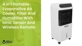 4 in 1 Portable Evaporative Air Cooler, Filter And Humidifier With Ionic Sensor And Wireless Remote