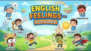 Feelings and Emotions in English 😂✨ | Visual Examples for Beginners (Cartoon Style)