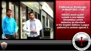 EDL members protest outside discover islam centre