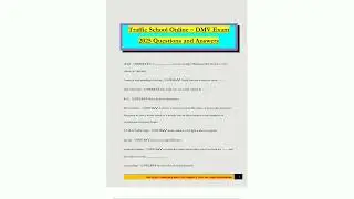 Traffic School Online  DMV Exam 2025 Questions and Answers6