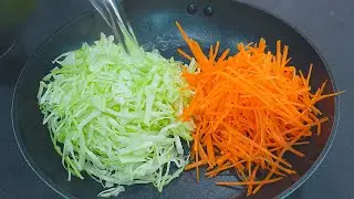 Cabbage with Carrots is better than meat! Quick, Easy and so delicious breakfast! cabbage recipes