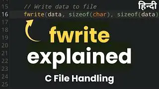 fwrite function to write raw bytes to file in C Programming | File Handling Tutorial in Hindi