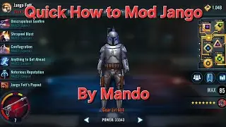 SWGOH Galaxy of Heroes Quick how to Mod Jango Fett for Separatists Nute and Trench teams by Mando