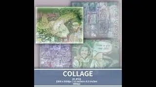 Junk Journal Paper - Modern Art Collage - AngelRoonPrintable @Etsy #junkjournal