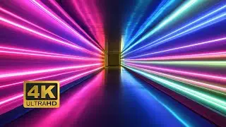 4K Futuristic Neon Tunnel animated background| Endless Cyberpunk Corridor with Glowing Lines