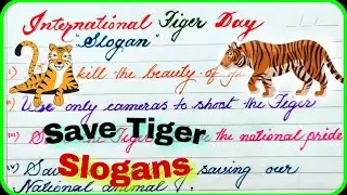 International Tiger day slogan | Save tiger slogan | slogan for tiger day/10 slogans for tigers day