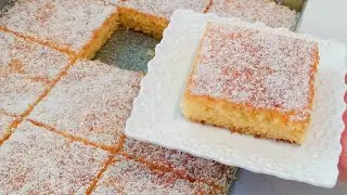 بسبوسة بمذاق حلوة ريشبوند هشيشة لذيذة بحجم عاءلي والمكونات كلها بقياس علبة الياغورت 👌#بسبوسة#